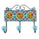 Turquoise Red Flower Ceramic Tiles Hooks